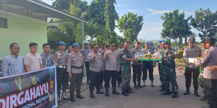 Sinergitas TNI–Polri, Polres Pohuwato Rayakan HUT ke-80 TNI Bersama Kodim 1313/Pohuwato