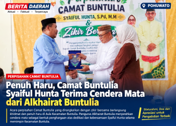 Penuh Haru, Camat Buntulia Syaiful Hunta Terima Cendera Mata dari Alkhairat